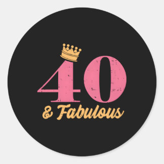 40 40 Fabulous Since 1982 40Th Classic Round Sticker