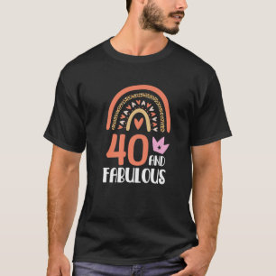 40 And Fabulous 40 Year Old 40Th Birthday Leopard T-Shirt