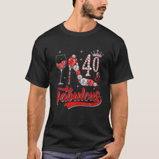 40 And Fabulous 40 Years Old Birthday Diamond Crow T-Shirt