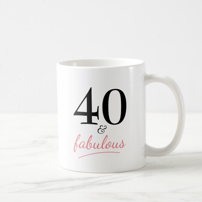 40 and Fabulous 40th Birthday Gift Mug (Right)