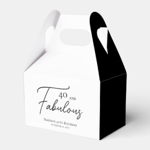 40 and Fabulous 40th Black & White Birthday Favour Box