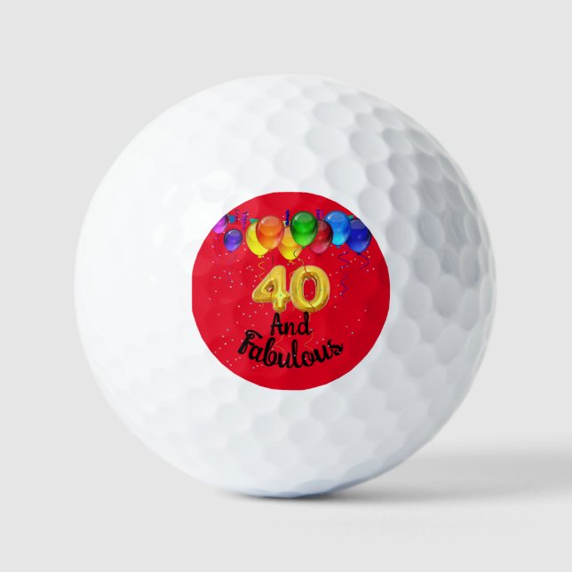 40 and fabulous birthday balloons  golf balls (Front)