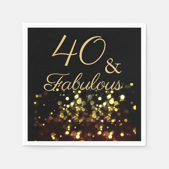 40 and Fabulous Birthday Napkin (Front)
