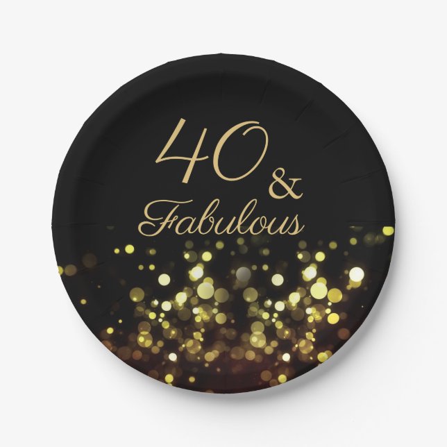 40 and Fabulous Birthday Paper Plate (Front)