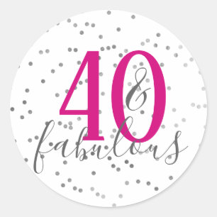 40 and Fabulous Birthday Party Stickers