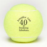 40 and Fabulous Birthday Personalised Funny Tennis Balls<br><div class="desc">Personalised 40 and Fabulous funny quote on a funny custom tennis ball that works for any age at all, for your best friend or family member who is fabulous at tennis, or just wonderful at life in general - is a great inspirational pick-me-up to cheer up your playing partner. Customise...</div>