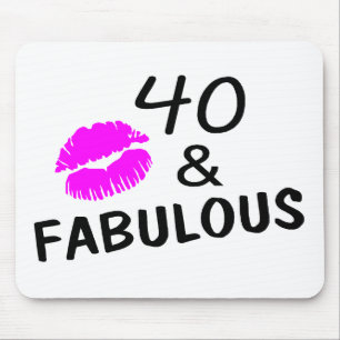 40 and Fabulous (Black and Pink) Mouse Pad