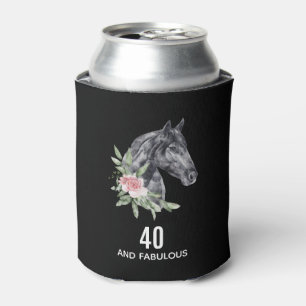 40 and Fabulous Black Horse Head Can Cooler