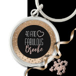 40 and Fabulous Bling Fancy 40th Gold Black Blush  Key Ring<br><div class="desc">Looking for a glam and girly gift for the big 40th birthday party?  Something that will remind her how fabulous she is?  You can add a personal message and her name too!</div>