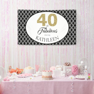 40 and Fabulous Custom 40th Birthday Banner