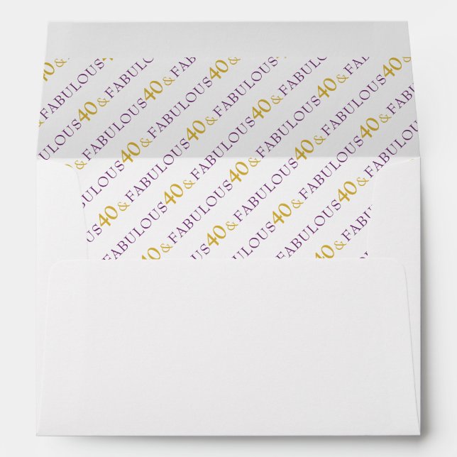 40 and Fabulous Elegant 40th Birthday Party Envelo Envelope (Back (Bottom))