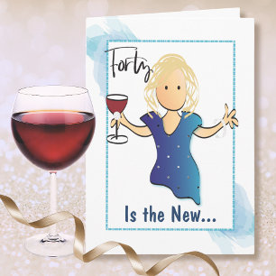 40 and Fabulous Female Cartoon Classy Birthday Card