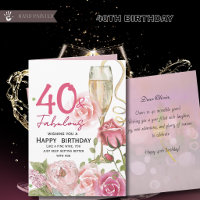 40 and Fabulous Floral Champagne Birthday