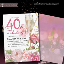40 and Fabulous Floral Champagne Birthday