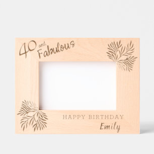 40 and Fabulous Foliage 40th Birthday Etched Frames