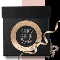 40 and Fabulous Girly Glam Chic Gold Black Blush