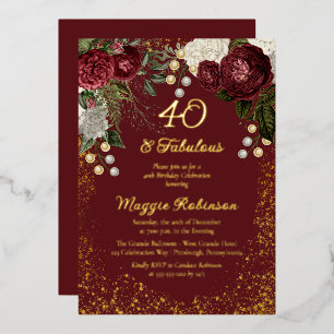 40 and Fabulous Glam Rose Floral Birthday Party