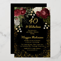 40 and Fabulous Glam Rose Floral Birthday Party