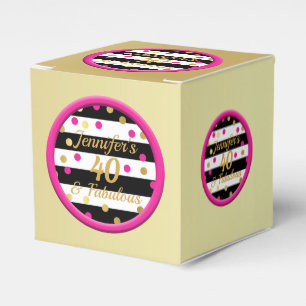 40 and Fabulous Gold Cupcake Box