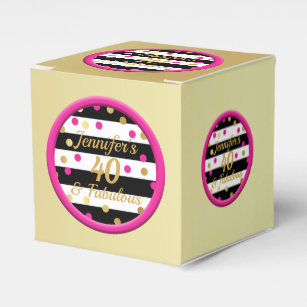 40 and Fabulous Gold Cupcake Box