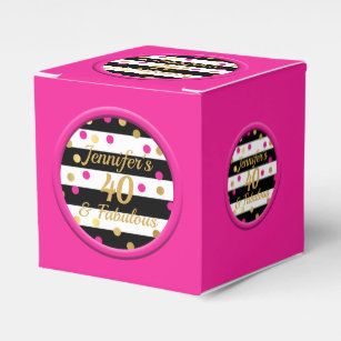 40 and Fabulous Hot Pink Cupcake Box
