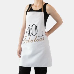 40 and Fabulous Modern and Elegant Birthday Apron