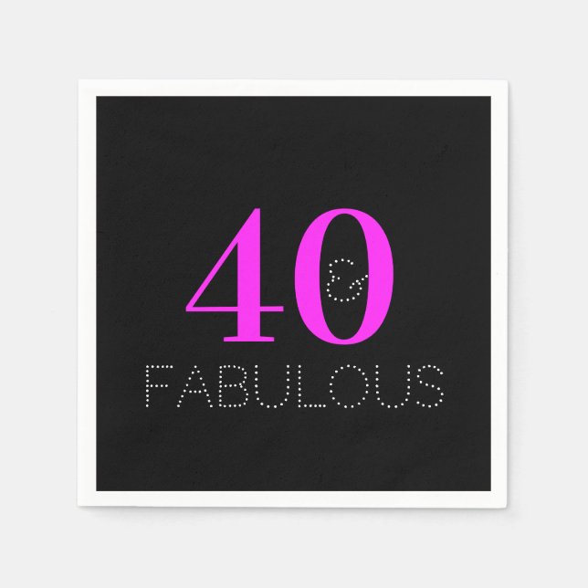 40 and fabulous | Modern Birthday Party Napkin (Front)