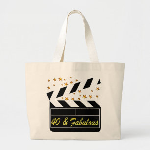 40 AND FABULOUS MOVIE QUEEN LARGE TOTE BAG