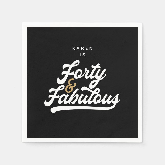 40 and fabulous  paper plates napkin (Front)