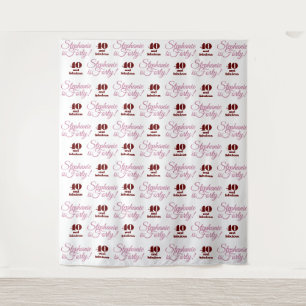 40 and Fabulous Party Backdrop Step and Repeat Tapestry