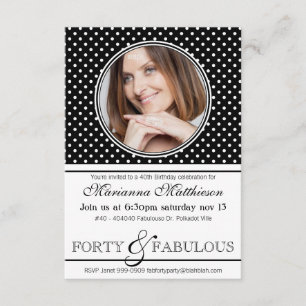 40 and Fabulous Photo Birthday Party Invite