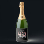 40 and fabulous pink and mint wine label<br><div class="desc">Celebrate your special birthday in style with this black and blush pink 40 and fabulous birthday labels. Change the background colour to customise. Part of a collection.</div>