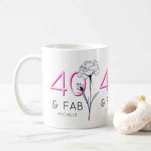 40 and fabulous Pink Floral 40th Birthday Party Coffee Mug