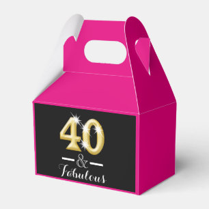 40 and fabulous pink gold birthday favour box