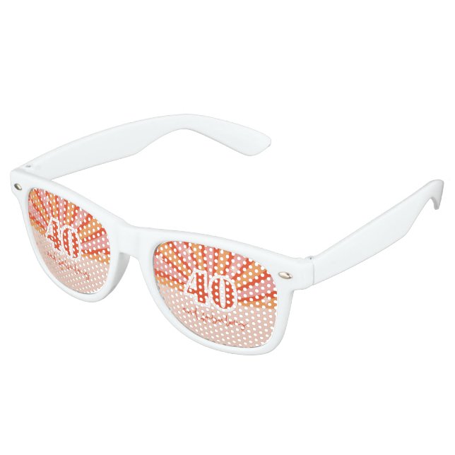 "40 and fabulous", retro birthday party   sunglasses (Angled)