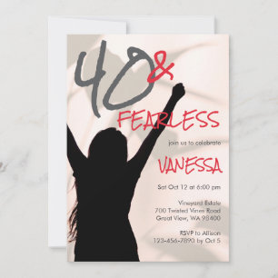 40 and Fearless Edgy Name Font 40th Birthday Invitation