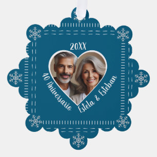 40 Aniversario Personalizado Paper Ornament Card