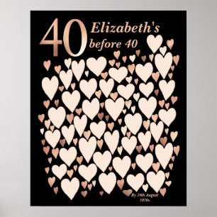 40 Before 40 Bucket List Goals Poster
