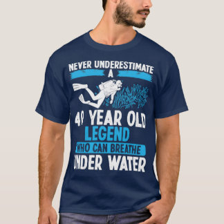 40 Birthday Scuba Diving Breathe 40 Years Old T-Shirt