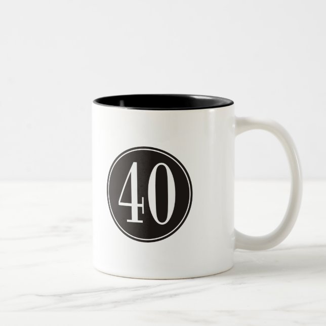 #40 Black Circle Two-Tone Coffee Mug (Right)