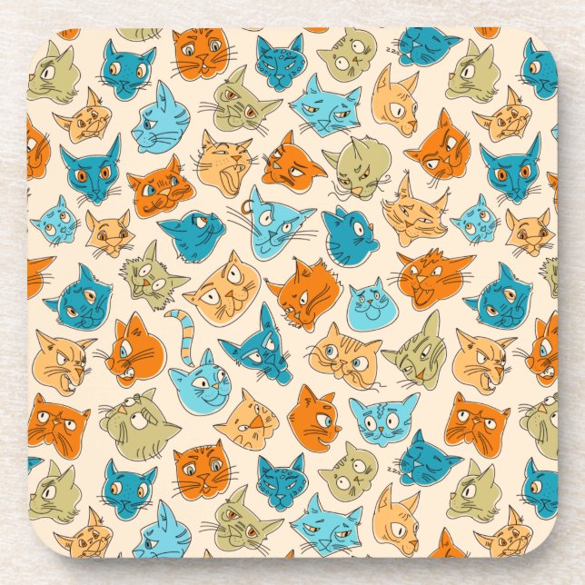 40 cat faces and one tail coaster (Front)