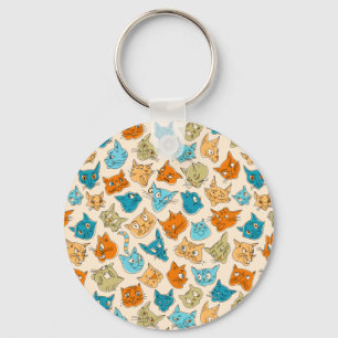 40 cat faces and one tail key ring