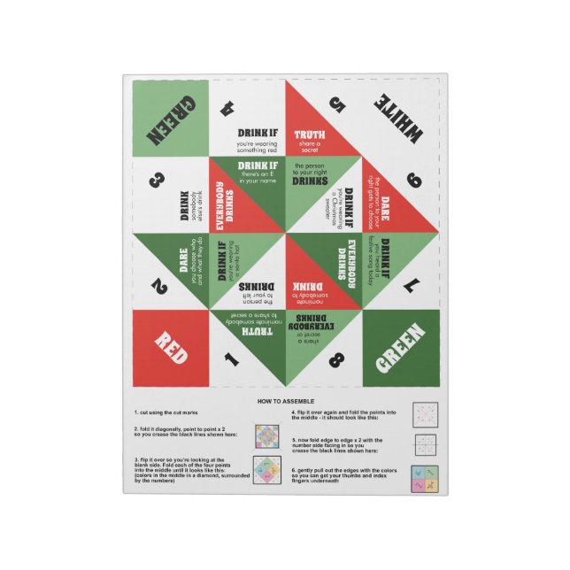 40 Cootie Catcher Games - Christmas Dares Notepad (Rotated)