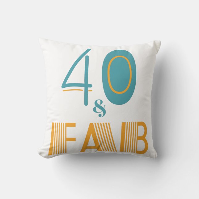 40 & Fab Modern Birthday Cushion (Front)