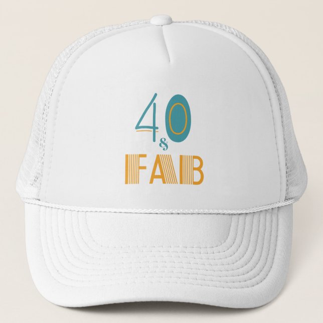 40 & Fab Modern Birthday Trucker Hat (Front)