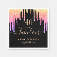 40 fabulous birthday black pink glitter