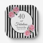 40 fabulous birthday black stripes pink florals