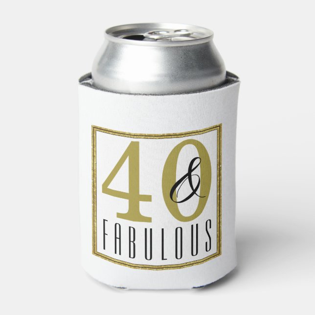 40 & Fabulous Birthday Party Celebration Can Cooler (Can Front)