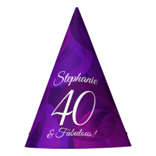40 & Fabulous Elegant Purple Birthday Party Hat