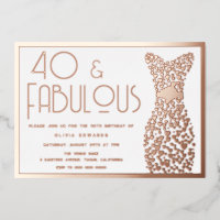 40 & Fabulous Gold Gown Retro 40th Birthday
